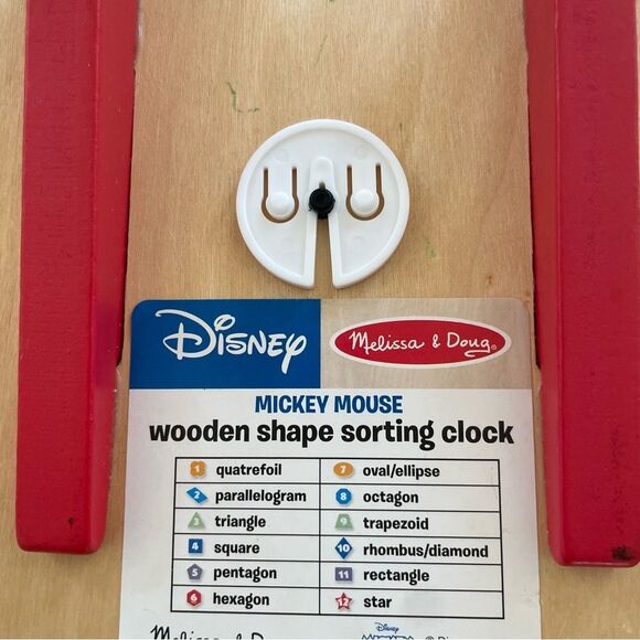 Disney x Melissa & Doug Mickey Mouse Colorful Wooden Learning Clock - Picture 3 of 10